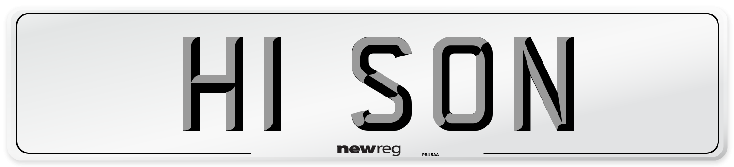 H1 SON Number Plate from New Reg